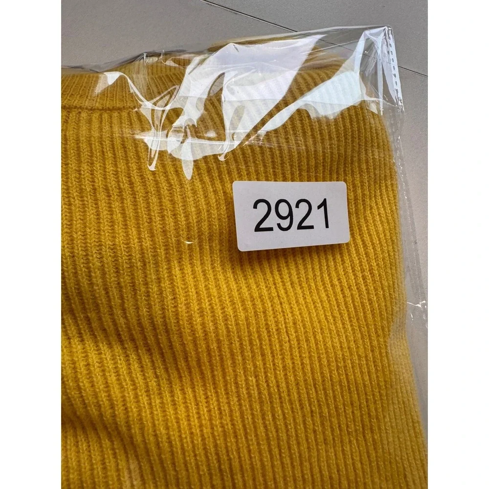 Stella McCartney Yellow Ribbed Bell Sleeve Knit‎ Sweater Size 36 S Designer